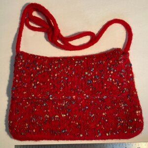 Felted Knit Handbag/Shoulder bag - Hand crafted – Red